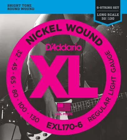 Set Cuerdas Bajo Electrico 6C 0.32 D'addario XL EXL170-6